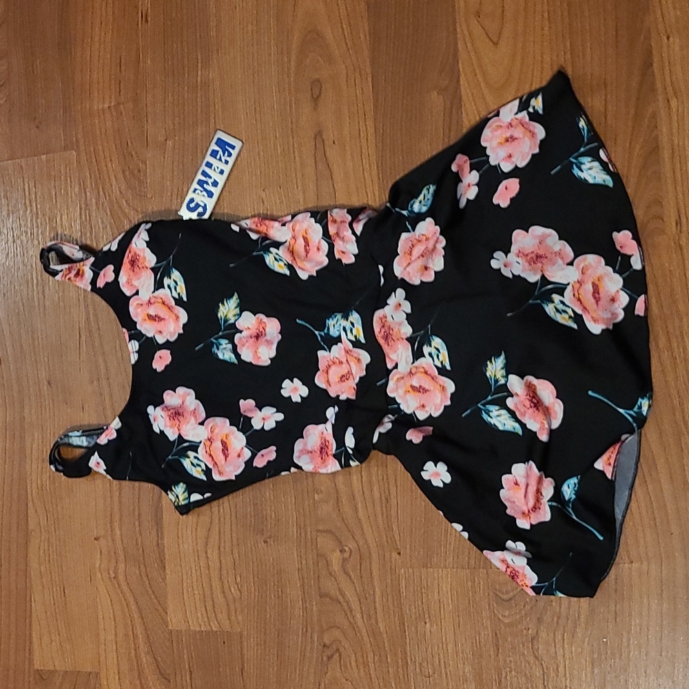 NWT black medium swim dress